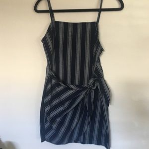 Forever 21 Striped Navy Blue Mini Dress